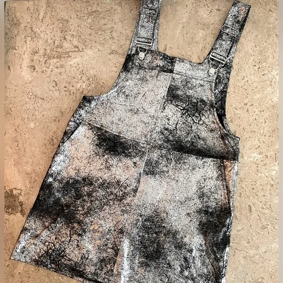 metallic overall dress Club Exx Clear Holographic Overall Dress